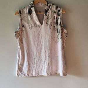 Women's Sleeveless Top - White and Gray